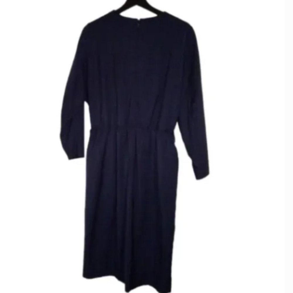Cos navy blue a line waisted midi length dress very flattering. Barely used.